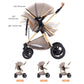Shineey 3-in-1 Kinderwagen, Buggy, faltbarer Kinderwagen-Satz, Kombi-Kinderwagen 3-in-1 mit großer, komfortabler Babywanne, Gestell aus Aluminiumlegierung 