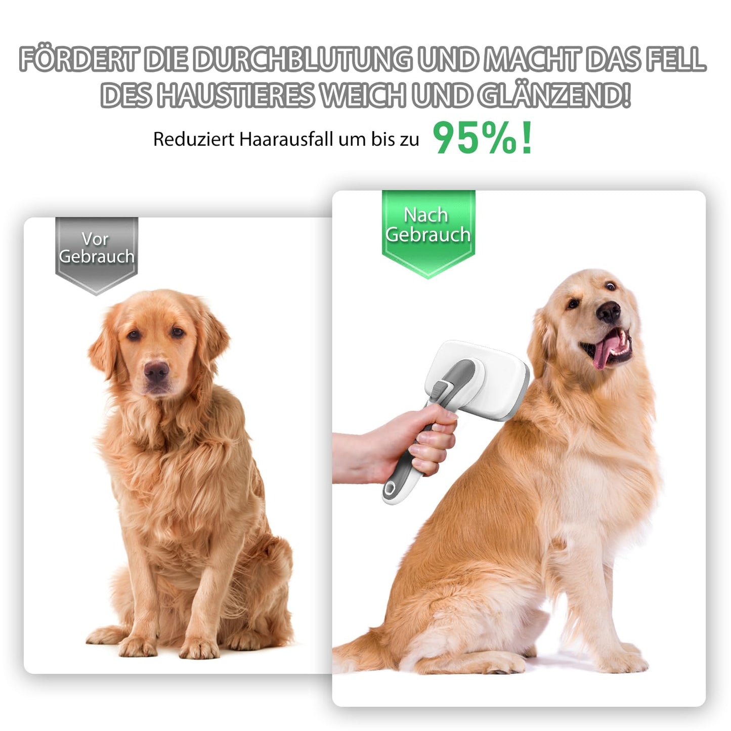 Hundebürste für Hunde und Katzen, selbstreinigend, Katzenbürste für Unterwäsche und Fell 