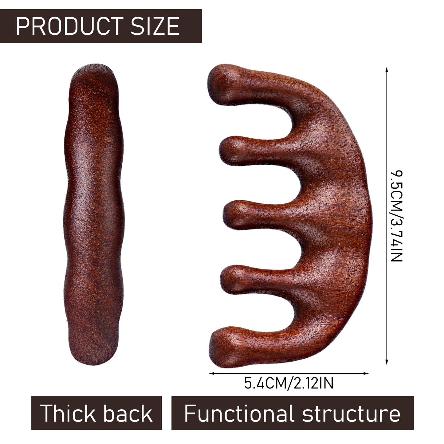 Kopfhaut Massagekamm Holzkamm, natürlicher Körpermassage Werkzeug