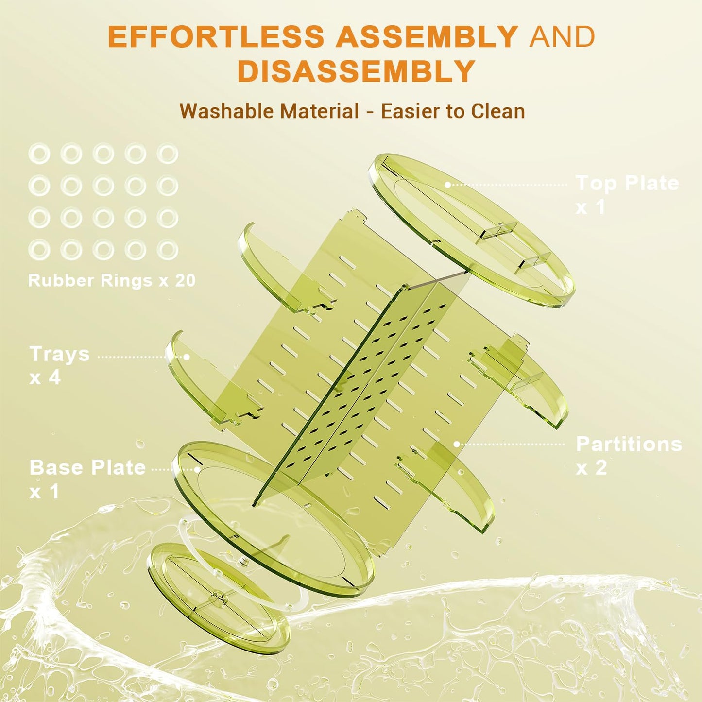 Auxmir Schminktisch Organizer mit 9 einstellbaren Stufen, Make Up Organizer 360° Drehbar, Extra Größer Kosmetik Hautpflege Organisieren 