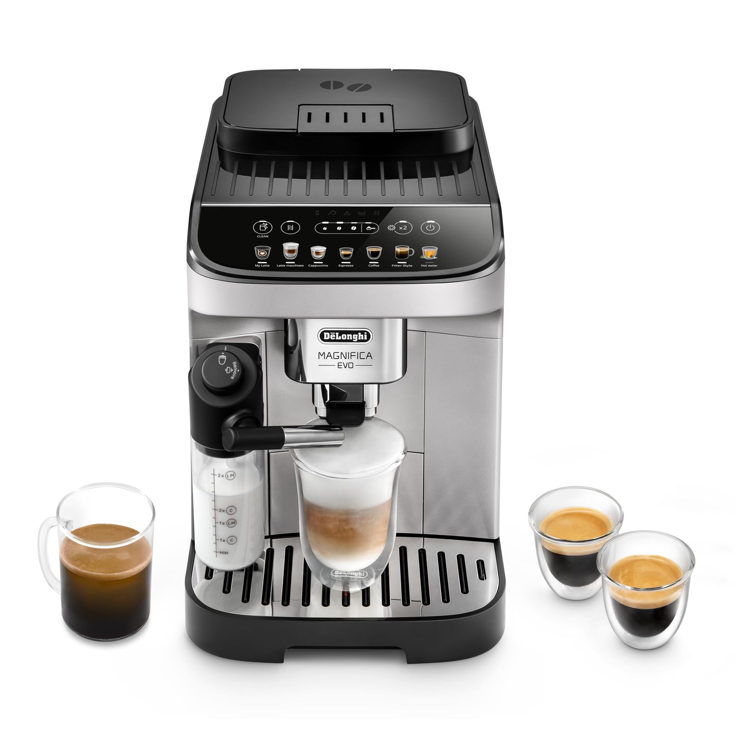 De'Longhi Kaffeevollautomat mit LatteCrema Milchsystem, 7 Direktwahltasten für Cappuccino, Espresso 