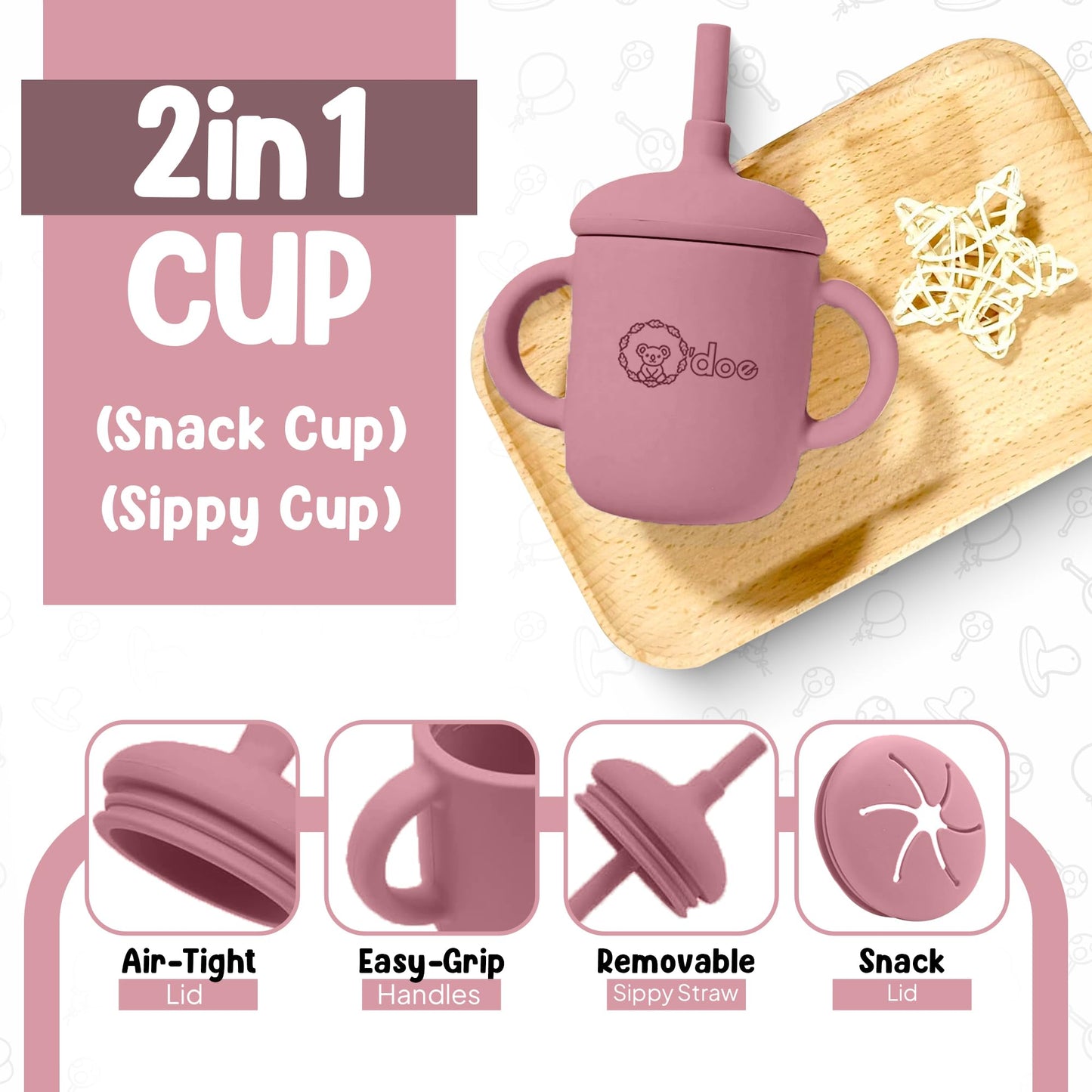 11-teiliges Babygeschirr-Set mit LED-Beleuchtung, Zubehör für Kleinkinder, Baby-Fütterungsset 