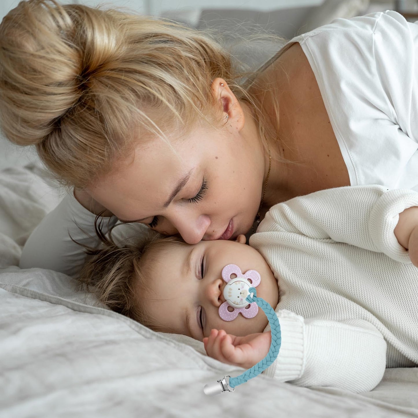 ABirdon Schnullerkette Baby,5 Stück Schnullerketten Clips mit 3 Stück Silikonring, passend für alle Schnuller 