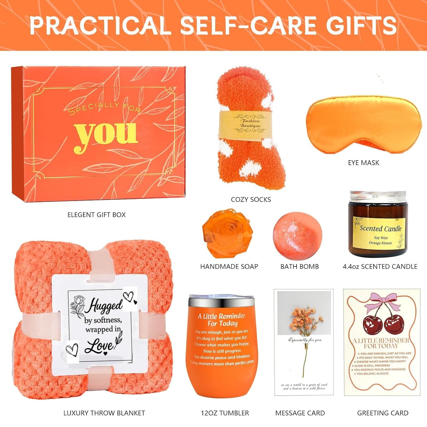 Geschenkset für Frauen mit 12 OZ Edelstahlbecher, Decke Geschenke Weihnachten 