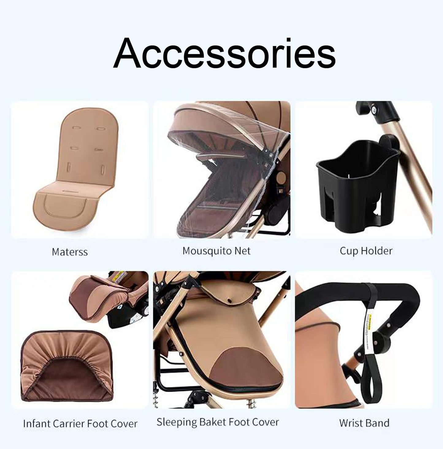 Reenborn 3-in-1 Kinderwagen, Buggy mit zwei umkehrbaren Schiebemodi, Kinderwagen mit Gestell aus Aluminiumlegierung, Babywagen, 3-in-1 Komplettset mit Ein-Klick-Faltmechanismus 