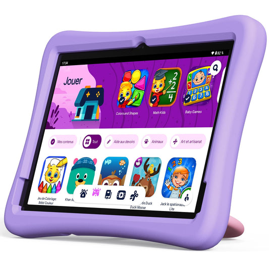 Kinder Kinder-Tablet 10 Zoll mit Android 14 Octa-Core-Prozessor, 4 GB RAM + 64 GB ROM (1 TB TF-Karte) mit Kindersicherungs-App, 6000 mAh Akku, WLAN 