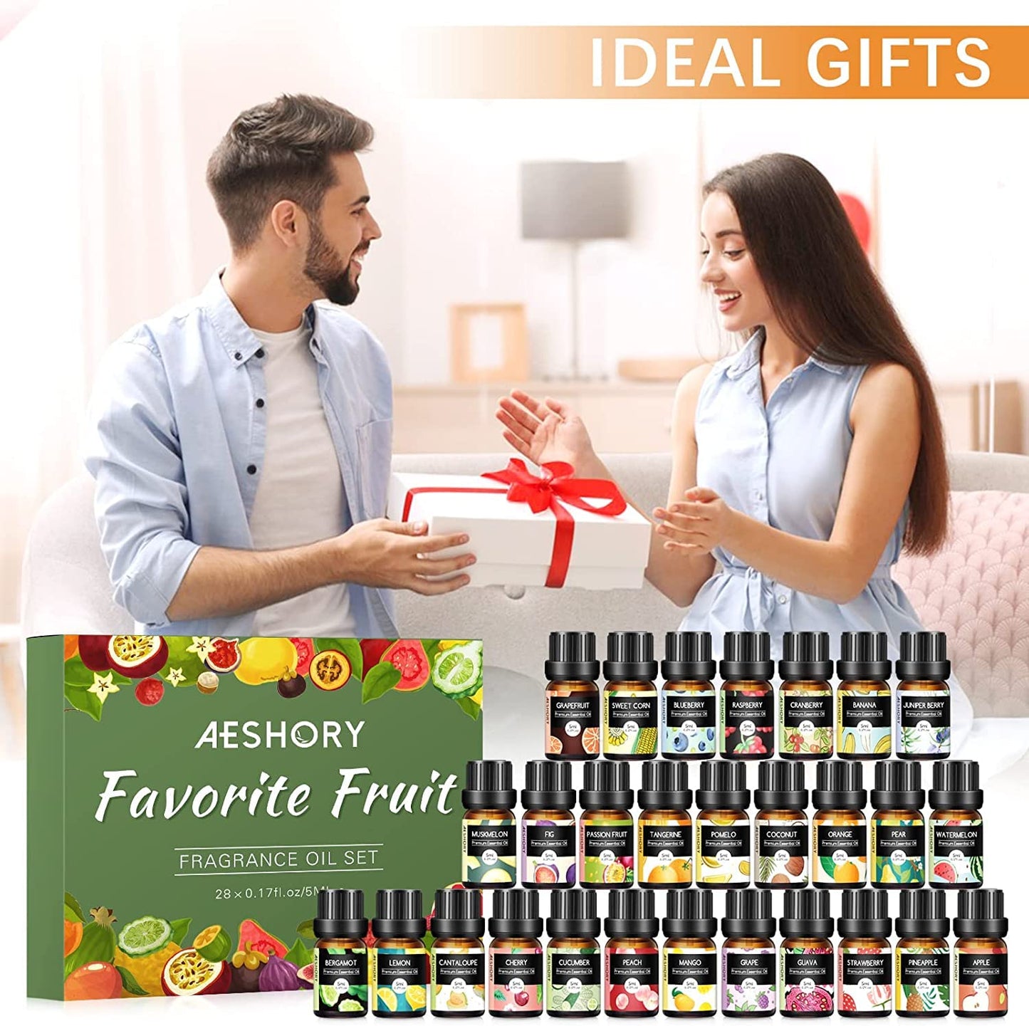AESHORY 14 x 5 ml Hotel-Set mit ätherischen Ölen, Duftöl für Luftbefeuchter, für frische Luft 