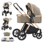 Shineey 3-in-1 Kinderwagen, Buggy, faltbarer Kinderwagen-Satz, Kombi-Kinderwagen 3-in-1 mit großer, komfortabler Babywanne, Gestell aus Aluminiumlegierung 