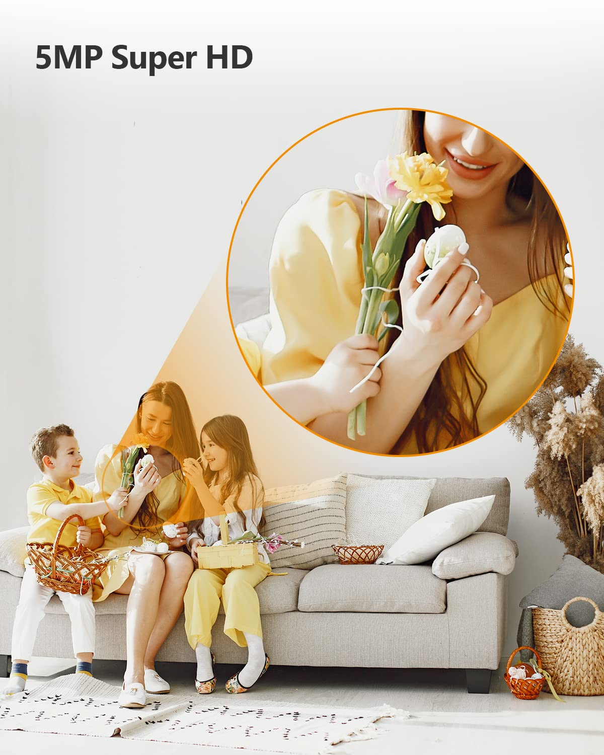 2K Überwachungskamera Innen 355°/70°, 3MP WLAN Kamera Innen 