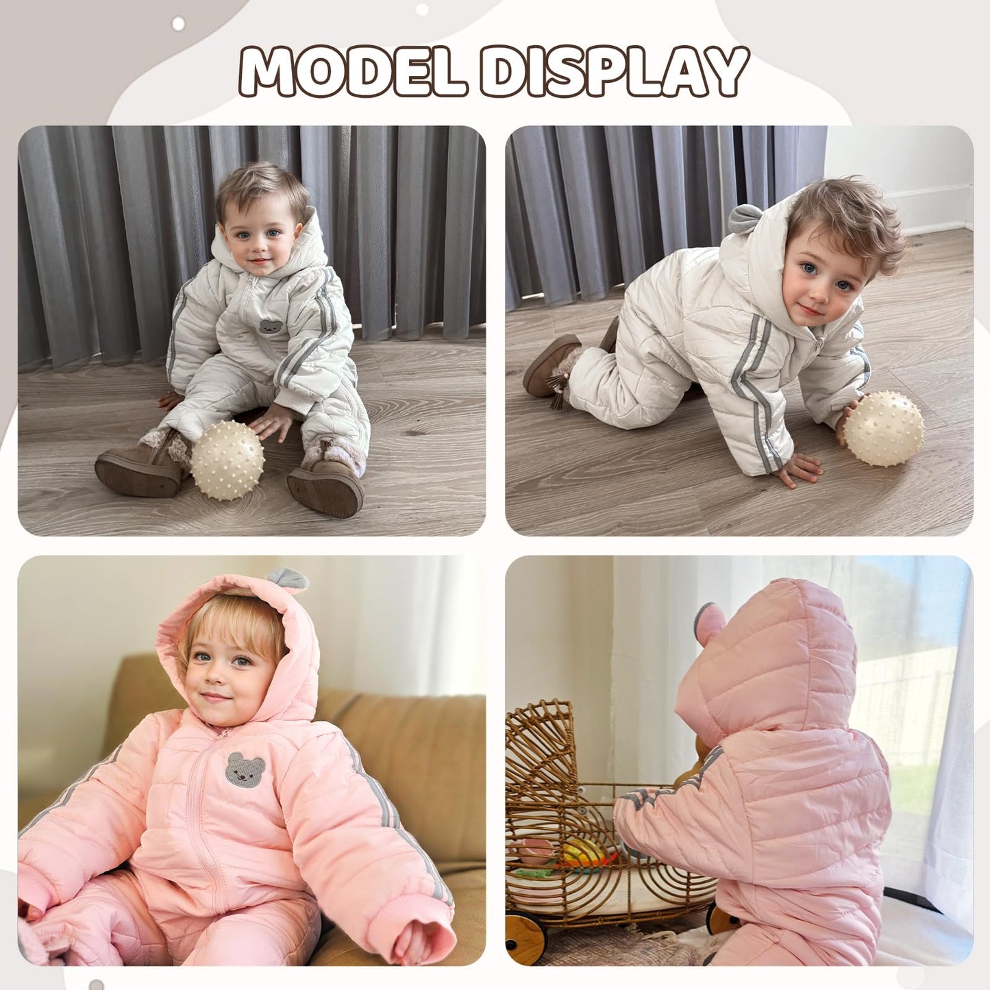JiAmy Baby Overall Winter, Schneeanzug Baby Jungen Mädchen, Warm Outfits Mit Kapuze