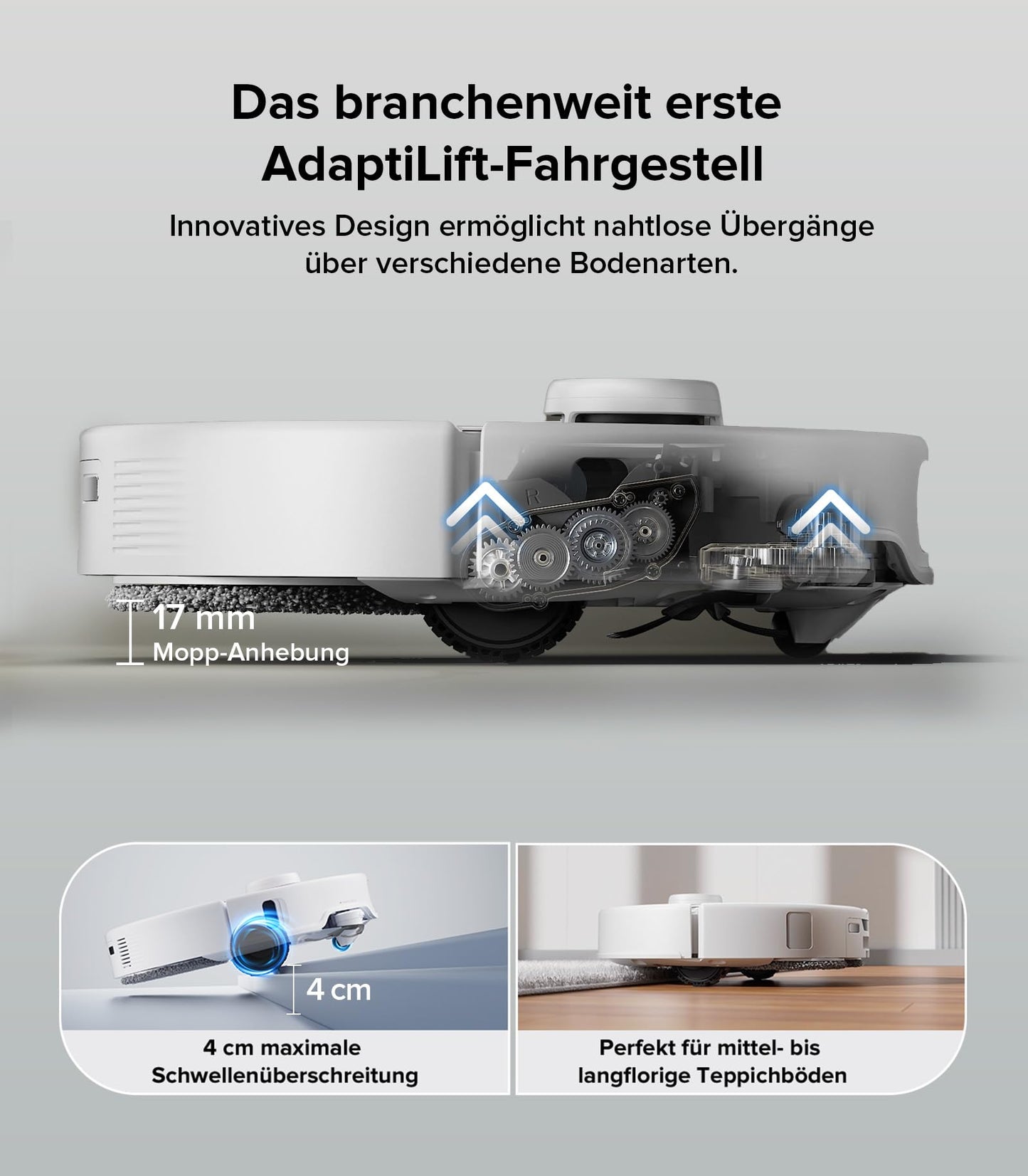 Aspirateur robot Roborock Qrevo Edge avec fonction serpillière, nettoyage des bords, serpillière chauffante, eau chaude à 75 °C 