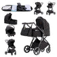 3-in-1 Kinderwagen-Set mit Sitz und faltbarem Babybett, verstellbare Liegeposition, bis 15 kg, 0-3 Jahre 