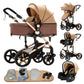 Reenborn 3-in-1 Kinderwagen, Buggy mit zwei umkehrbaren Schiebemodi, Kinderwagen mit Gestell aus Aluminiumlegierung, Babywagen, 3-in-1 Komplettset mit Ein-Klick-Faltmechanismus 