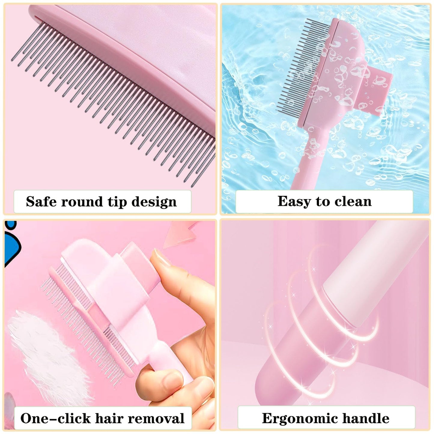 3 Stück Hundebürste Katzenbürste für Langhaar und Kurzhaar, Tierhaarentferner Handschuh 