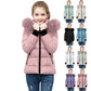 KODMNSW Winterjacke kinder, Mädchen Steppjacke Warme Daunenjacken mit Fellkapuze 
