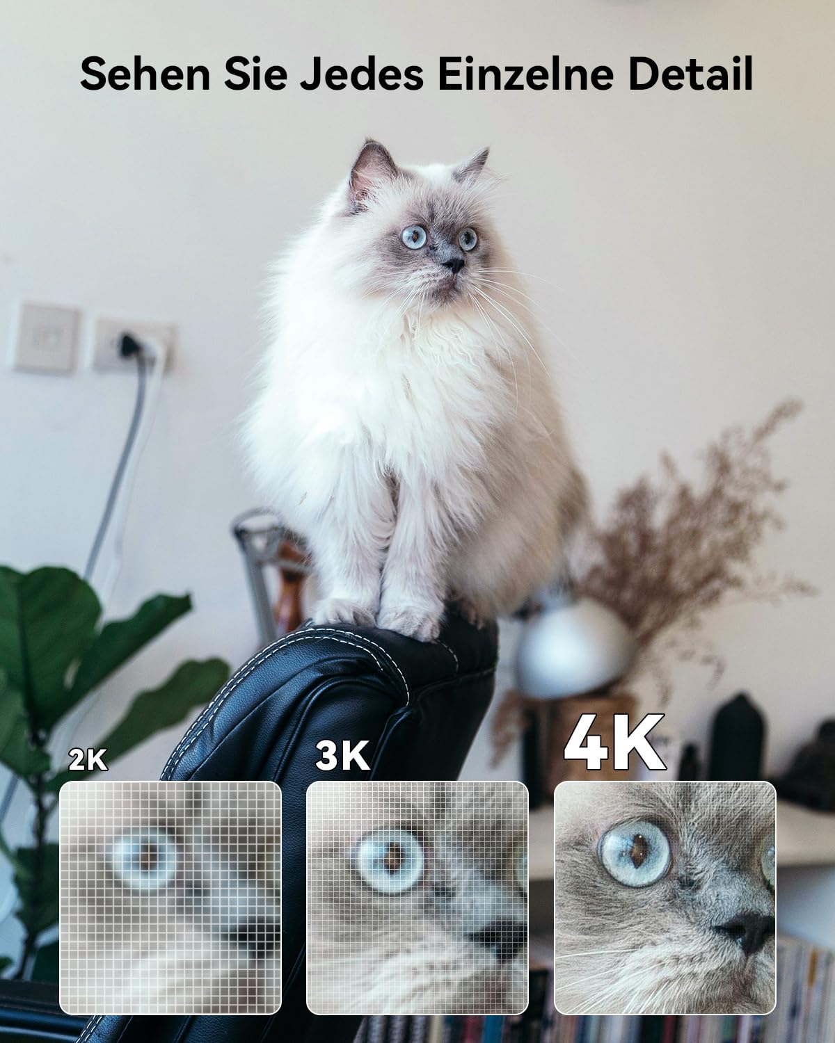 2K Überwachungskamera Innen 355°/70°, 3MP WLAN Kamera Innen 