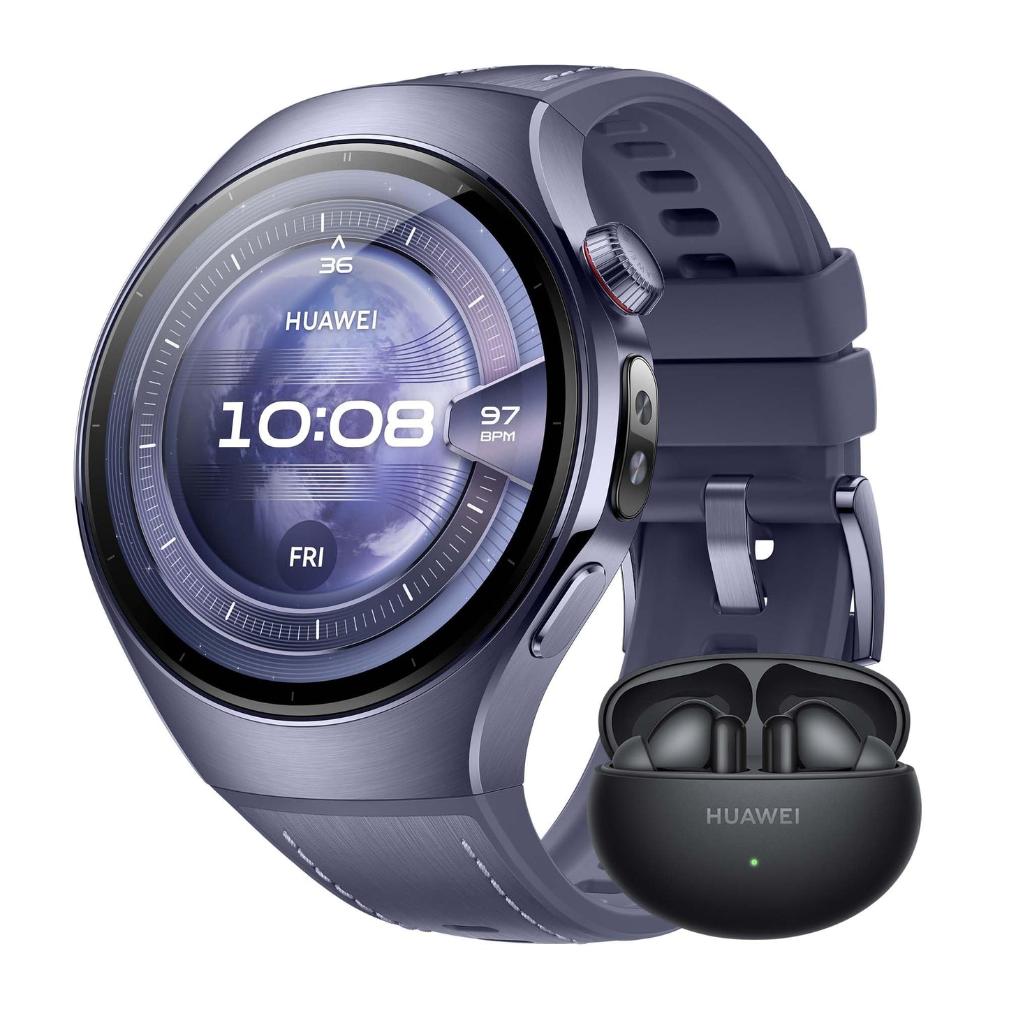 HUAWEI Watch 5 Smartwatch für Damen und Herren, Gesundheitsübersicht, wasserdicht bis 5 ATM, GPS, SpO2-Messung am Finger, kompatibel mit Android™ und iOS, Saphirglas, 42 mm, Weiß 