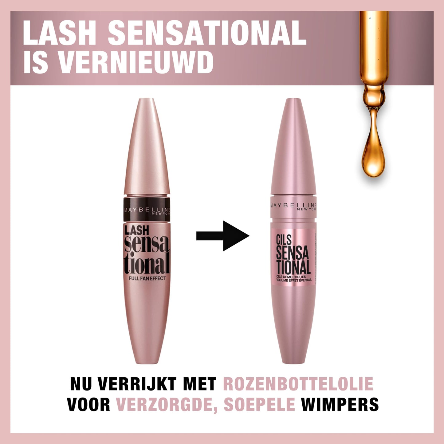 Maybelline New York Mascara für Volumen und Definition, Lash Sensational, Intensives Schwarz, 9,5 ml 