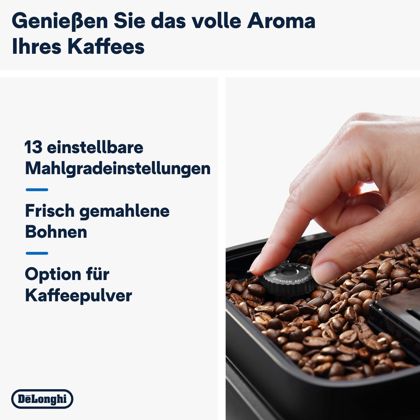 De'Longhi Kaffeevollautomat mit LatteCrema Milchsystem, 7 Direktwahltasten für Cappuccino, Espresso 
