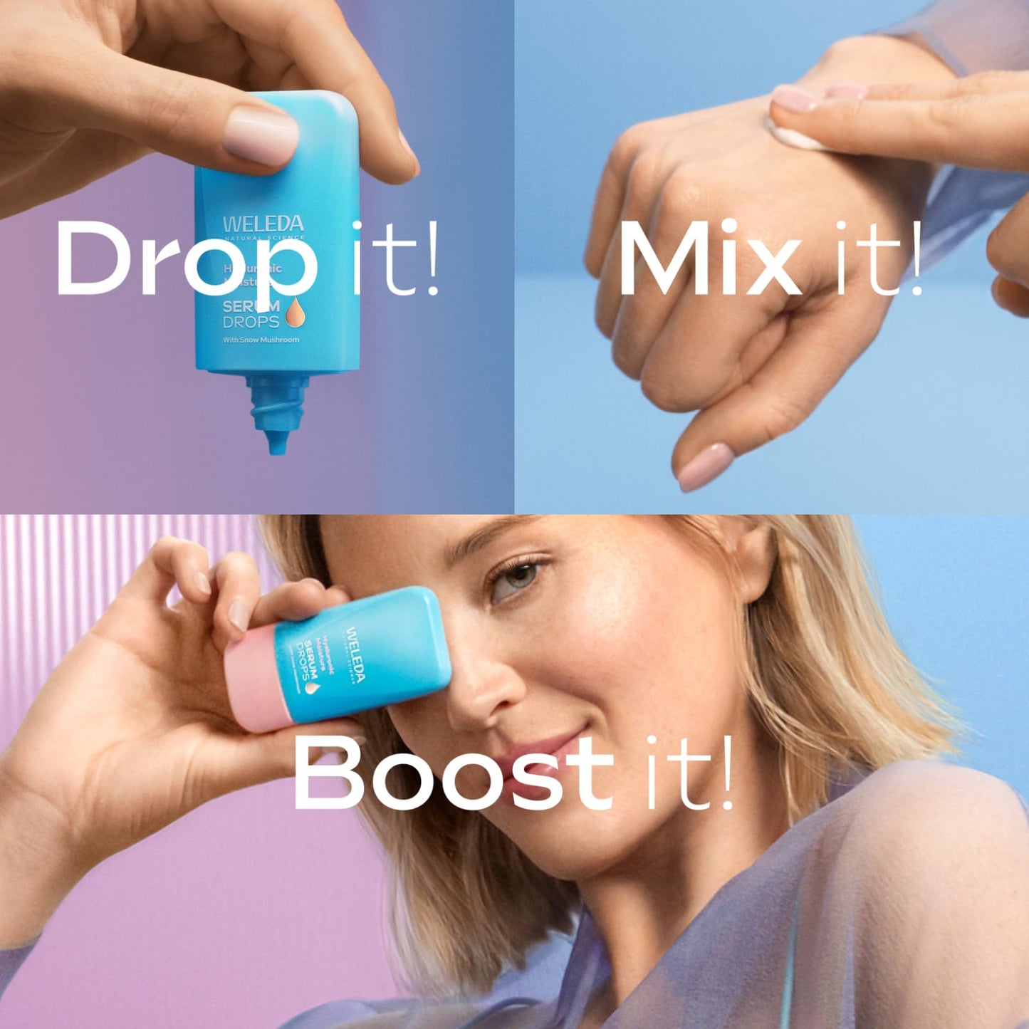 Weleda Organic Skin Food Glow Serum Drops – Natürliche Kosmetik-Booster-Tropfen mit Süßholz und lichtreflektierenden Pigmenten für einen strahlenden Teint und gegen Pigmentflecken 