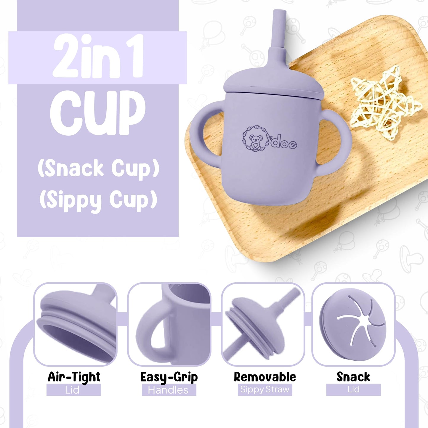 11-teiliges Babygeschirr-Set mit LED-Beleuchtung, Zubehör für Kleinkinder, Baby-Fütterungsset 