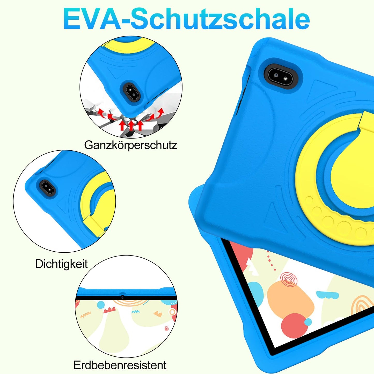 Neuestes Tablet (2025): 10-Zoll-Android-Display mit 5G-WLAN, 6,20 GB RAM + 128 GB ROM (erweiterbar auf bis zu 1 TB), Octa-Core-Prozessor, Widevine L1, IWawa-Lern-App, 6000 mAh Akku, Bluetooth 5.0 