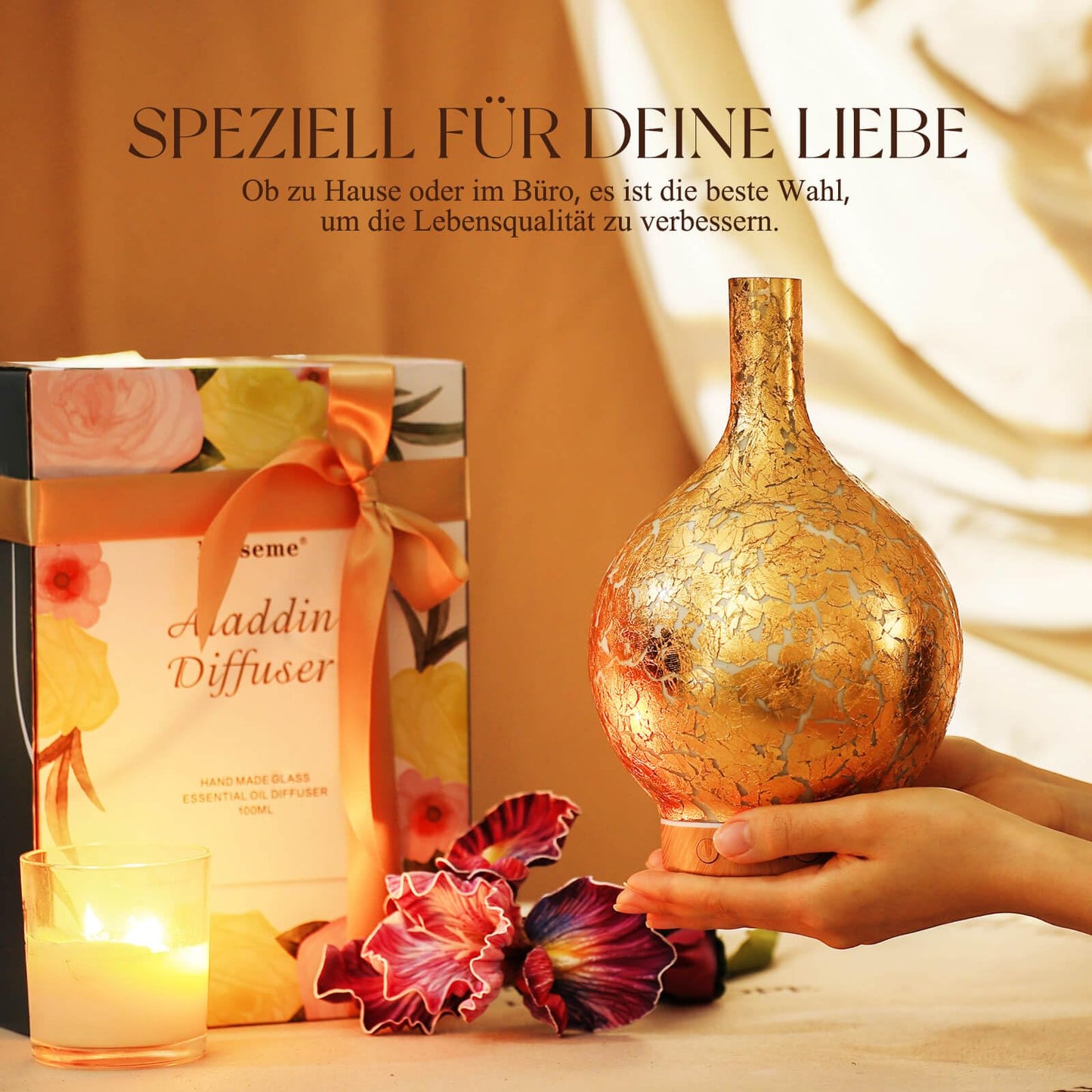 Aroma Diffuser Luftbefeuchter,150ml Luftbefeuchter Ultraschall Leise 7 farbwechselnde LEDs 