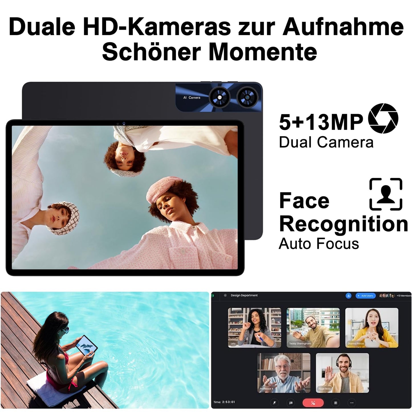 11-Zoll-Android-Tablet mit 24 GB RAM, 256 GB ROM, TF 1 TB, Octa-Core-Prozessor, GMS, 5G, WiFi 6 und Bluetooth 5.0 