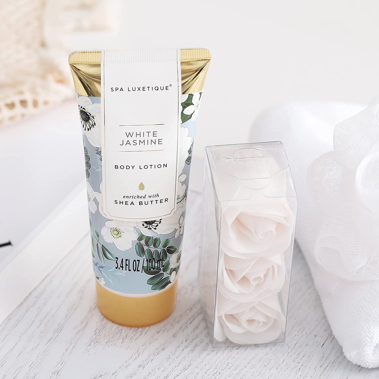 SPA LUXETIQUE Wellness Set für Frauen - 8tlg Rosenduft Bade Geschenkset für Frauen 