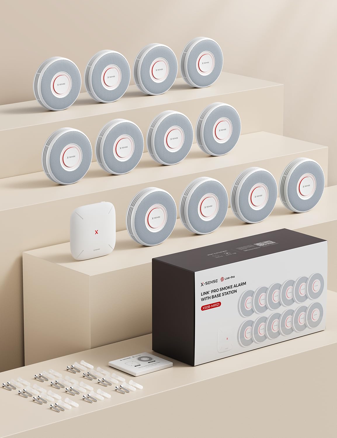 X-Sense Smarter Rauchmelder WLAN mit Sprachausgabe und 17 Standorten, Feuermelder, Rauchmelder, Brandmelder 6 Stück 