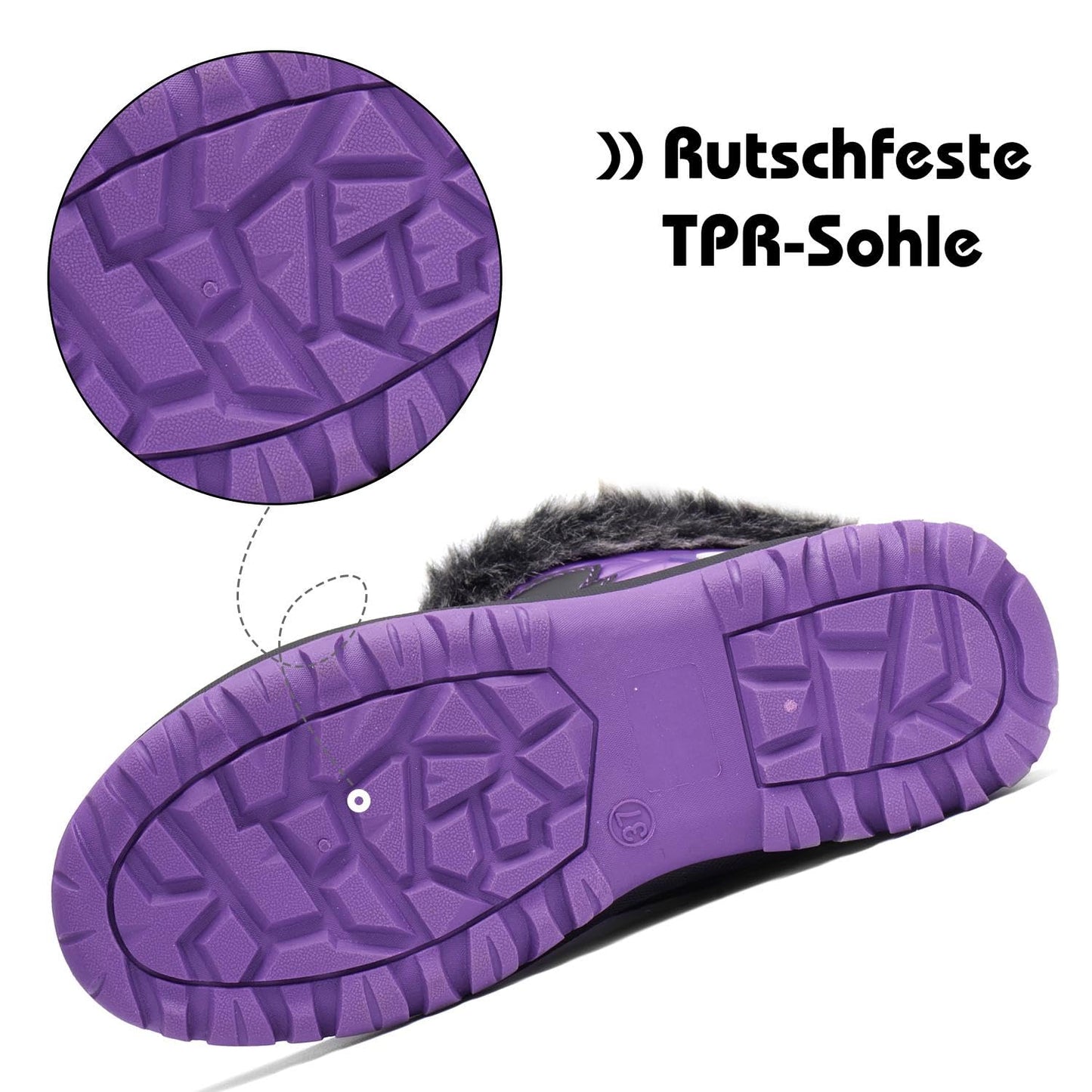 Mishansha Kinder Winterstiefel Gefüttert Wasserdichte Rutschfest Schneestiefel für Mädchen Jungen 