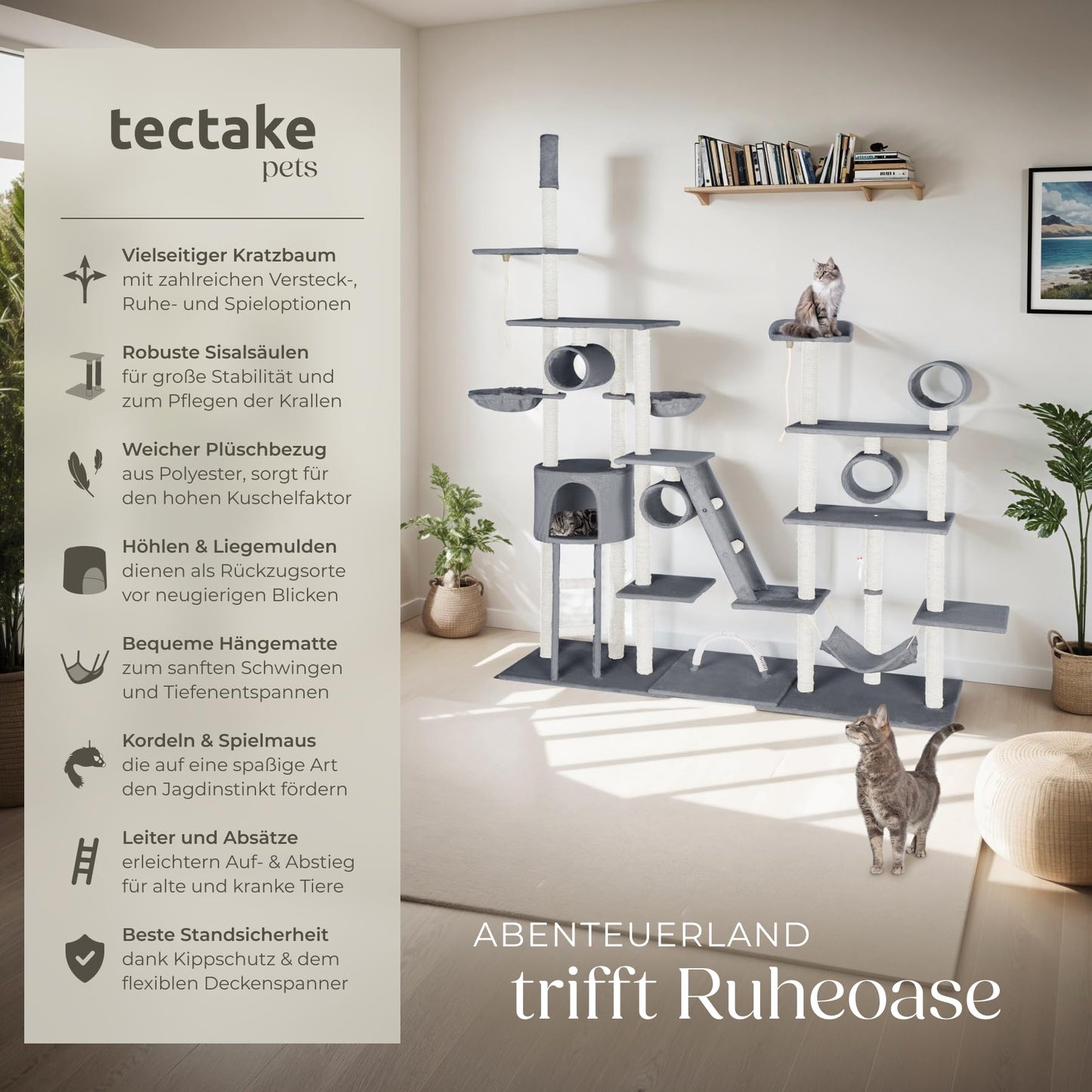 Kratzbaum Snooky | Spielcenter mit Katzenhaus Aussichtsplattformen 