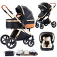 Shineey 3-in-1 Kinderwagen, Buggy, faltbarer Kinderwagen-Satz, Kombi-Kinderwagen 3-in-1 mit großer, komfortabler Babywanne, Gestell aus Aluminiumlegierung 