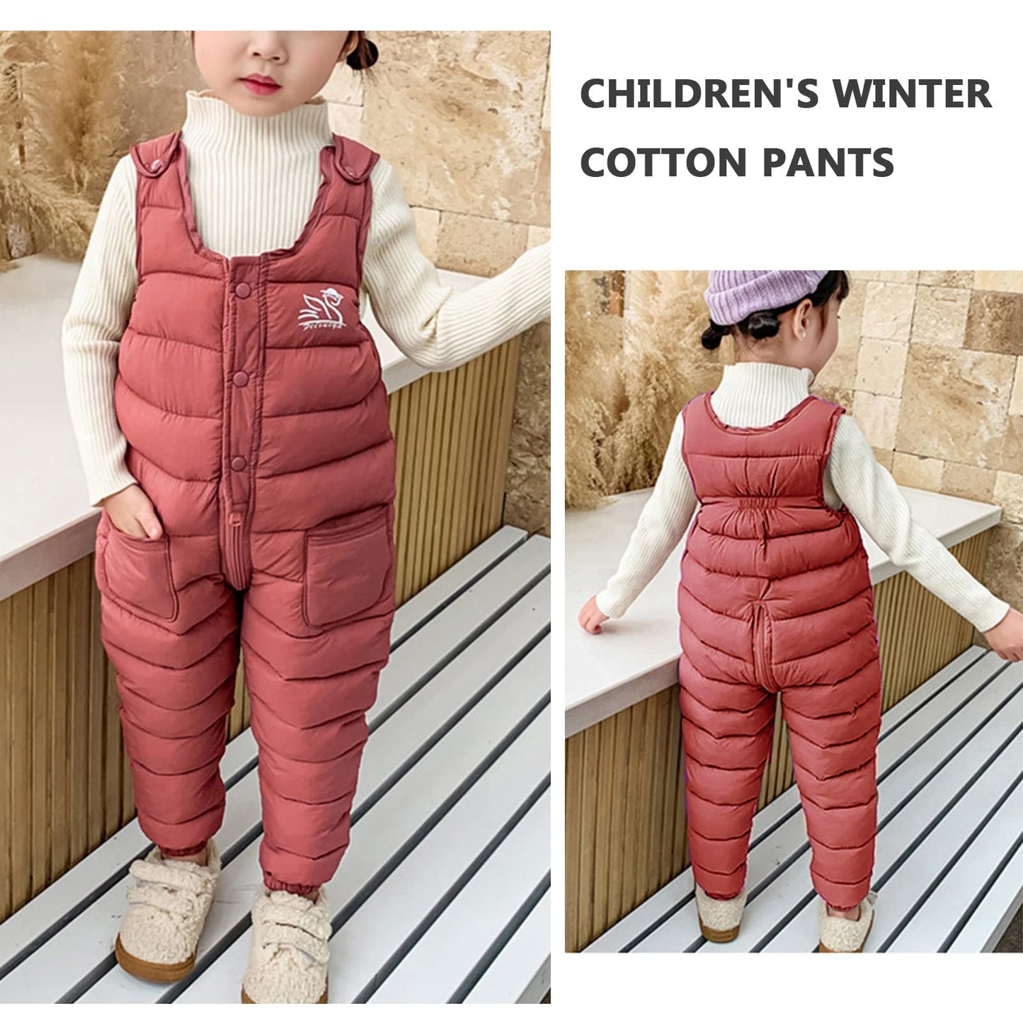 SEAUR Baby Down Trousers Lightweight Warm Snow, Windproof Ski Trousers