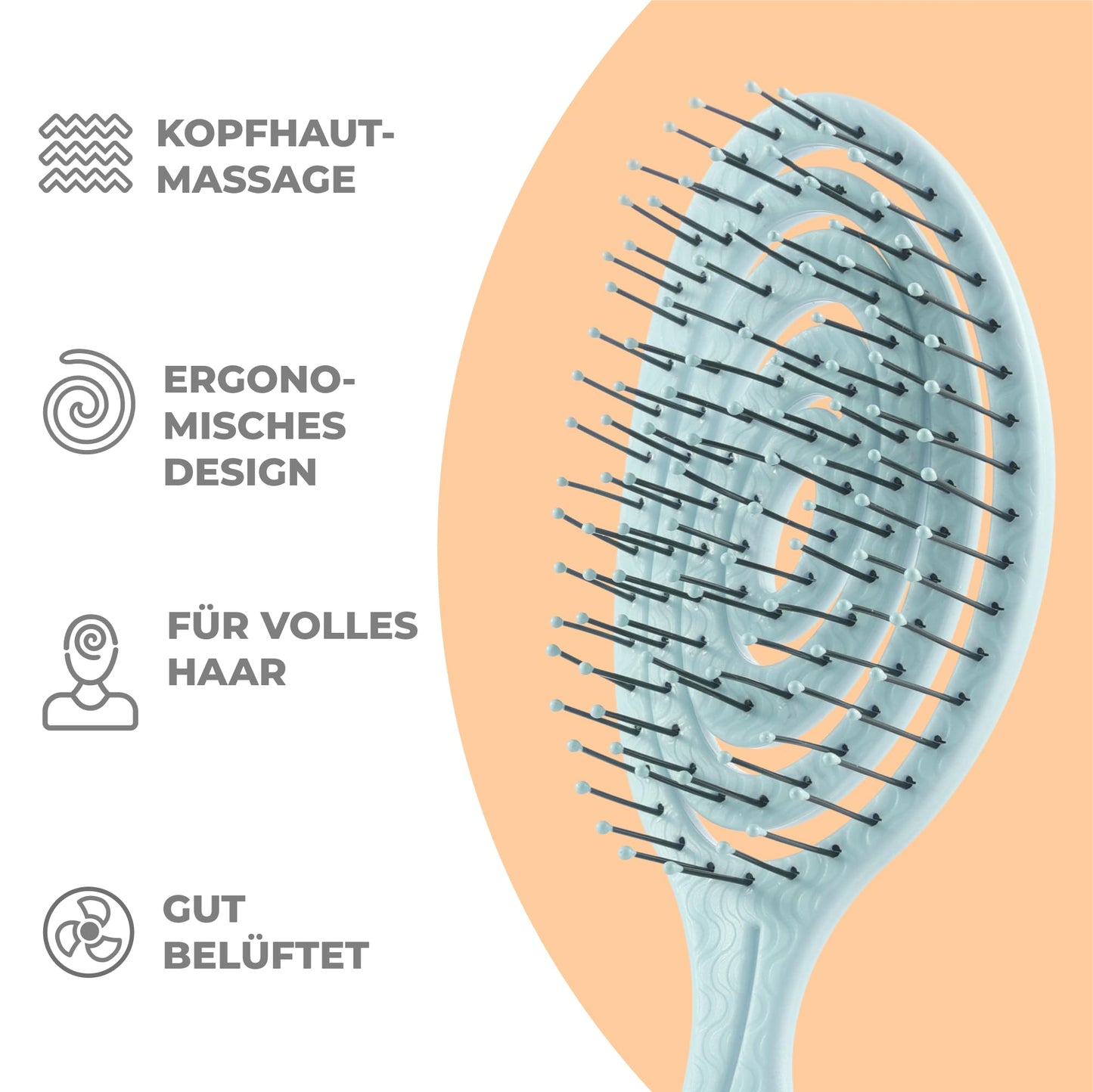 Ninabella Mini Haarbürste ohne Ziepen - Bürste für Reisen - Entwirrbürste für trockenes und nasses Haar - Detangler Bürste