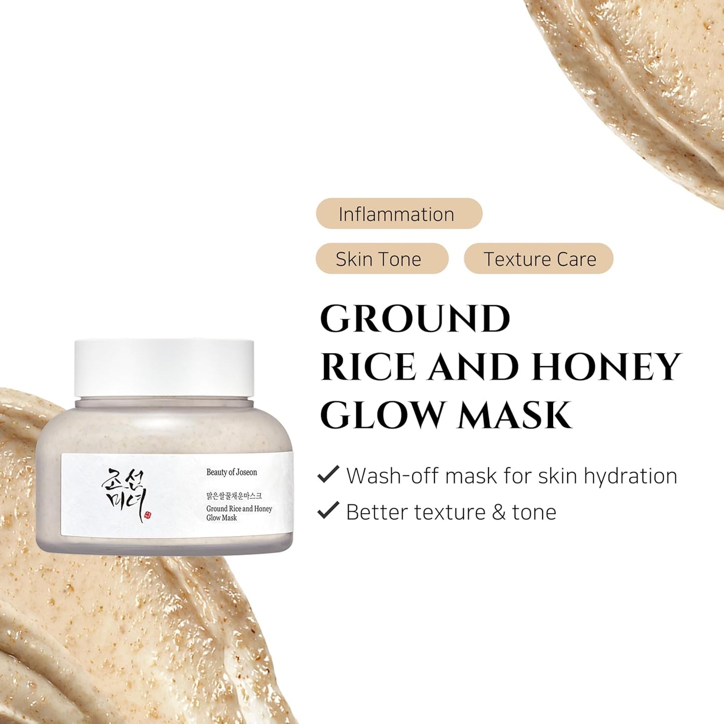 Beauty of Joseon Reis- und Honig-Glow-Maske zur Pflege für trockene, empfindliche Haut, für Männer und Frauen, 150 ml 