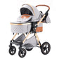 Shineey 3-in-1 Kinderwagen, Buggy, faltbarer Kinderwagen-Satz, Kombi-Kinderwagen 3-in-1 mit großer, komfortabler Babywanne, Gestell aus Aluminiumlegierung 