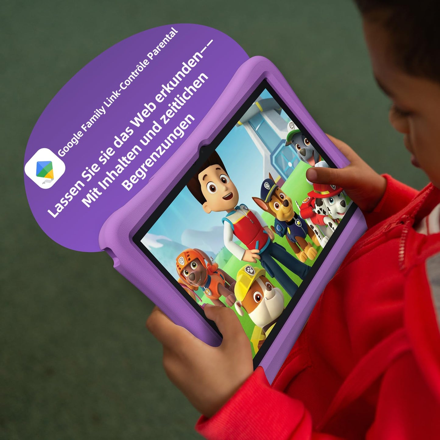 Kinder Kinder-Tablet 10 Zoll mit Android 14 Octa-Core-Prozessor, 4 GB RAM + 64 GB ROM (1 TB TF-Karte) mit Kindersicherungs-App, 6000 mAh Akku, WLAN 