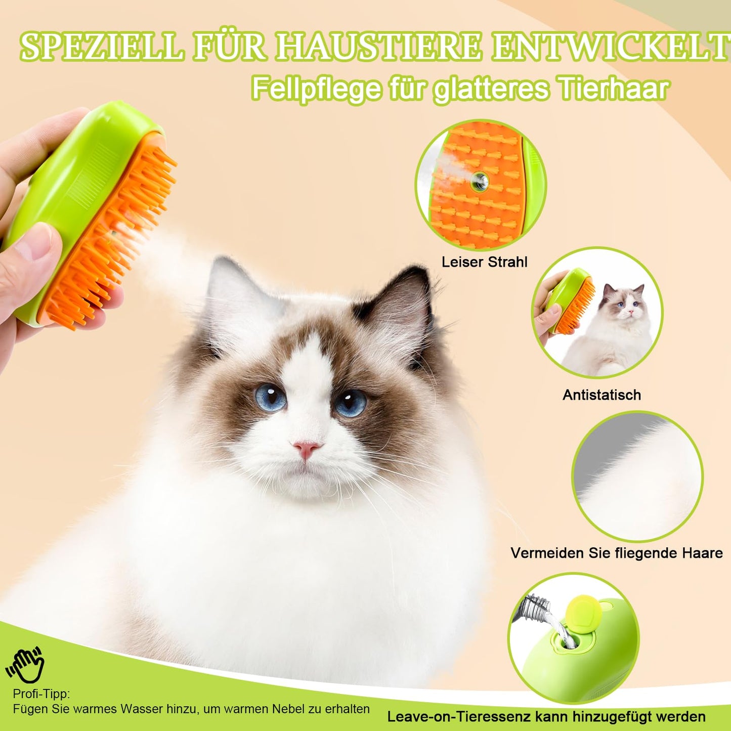 Hundebürste für Hunde und Katzen, selbstreinigend, Katzenbürste für Unterwäsche und Fell 