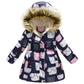 Winter Jacket Girls' Floral Warm Winter Coat Children's Jacket