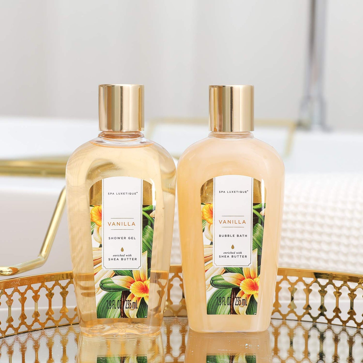 SPA LUXETIQUE Wellness Set für Frauen - 8tlg Rosenduft Bade Geschenkset für Frauen 