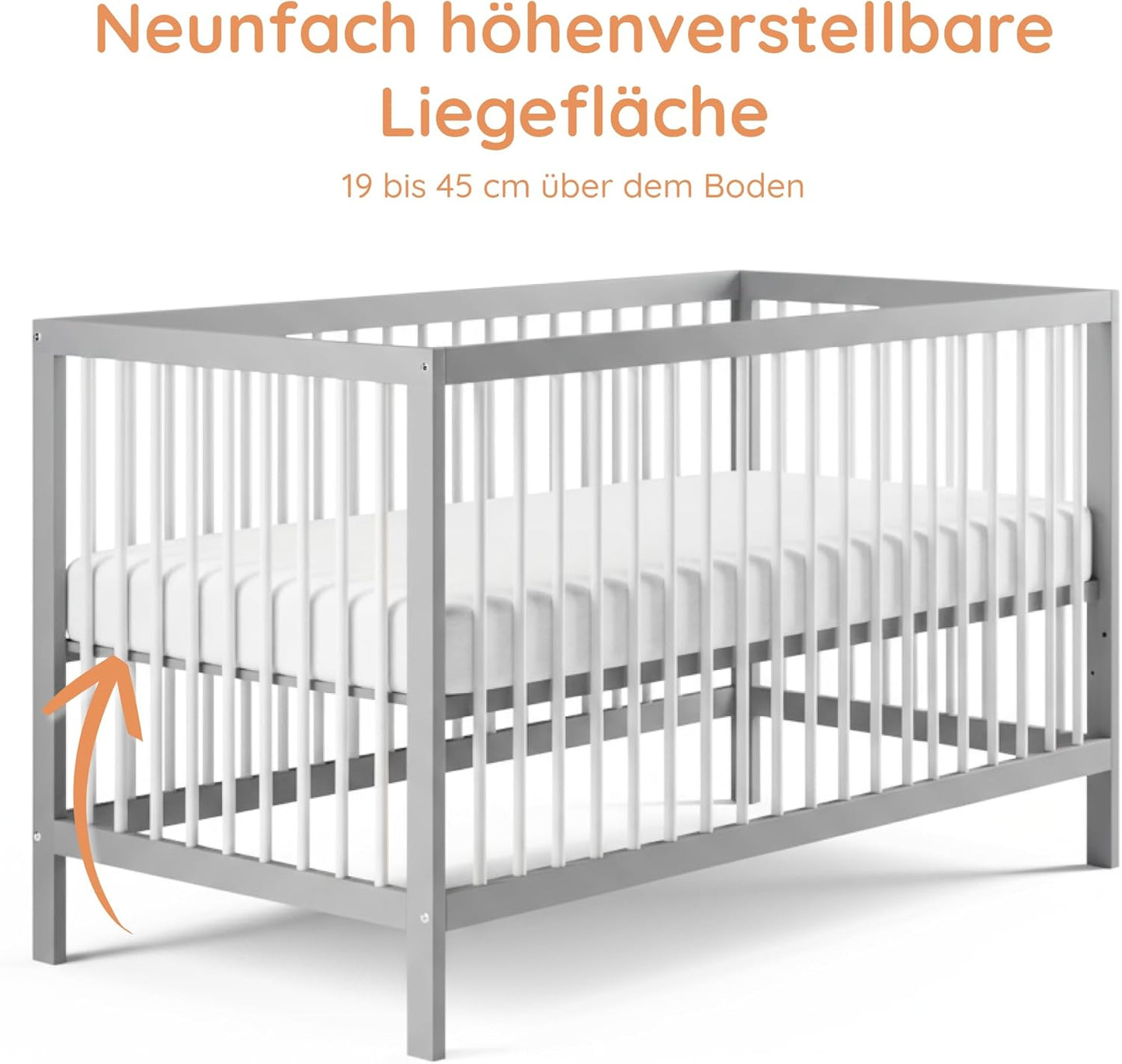 Kids Collective Babybett 60x120 | 70x140 cm, höhenverstellbar 