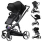 Reenborn 3-in-1 Kinderwagen, Buggy mit zwei umkehrbaren Schiebemodi, Kinderwagen mit Gestell aus Aluminiumlegierung, Babywagen, 3-in-1 Komplettset mit Ein-Klick-Faltmechanismus 