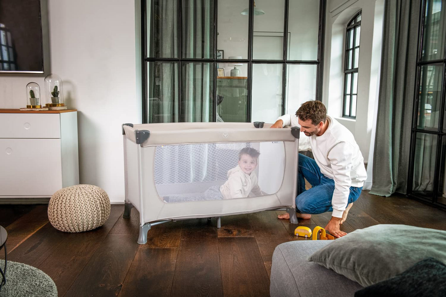 Kinderreisebett Dream N Play ab Geburt bis 15 kg, klein zusammenklappbar 