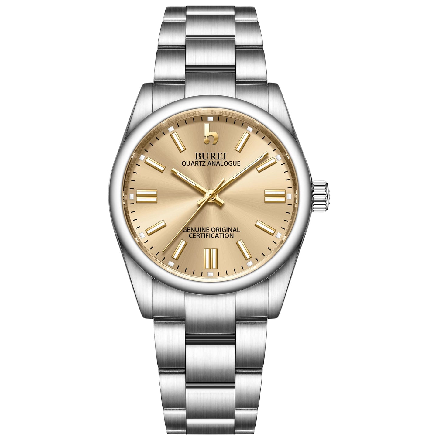 BUREI Women's Fashion Watch Analogue Quartz Steel Women Watch Business Dress