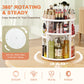 Auxmir Schminktisch Organizer mit 9 einstellbaren Stufen, Make Up Organizer 360° Drehbar, Extra Größer Kosmetik Hautpflege Organisieren 