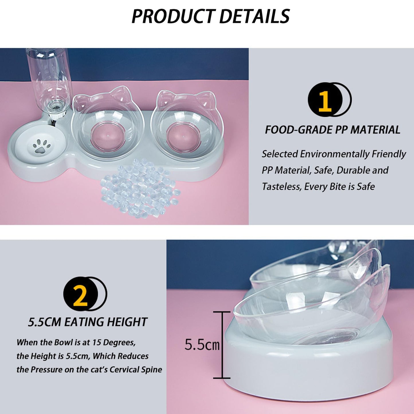 Katzennapf-Set mit Wasserspender | Automatischer Trinkbrunnen für Katzen und Hunde 