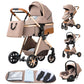 YAZOCO kinderwagen 3 in 1 Buggy Babybett Komplett Set Einem Klick Zusammenklappbarer Kinderwagen, KombiKinderwagen Aluminiumrahmen für Neugeborene 