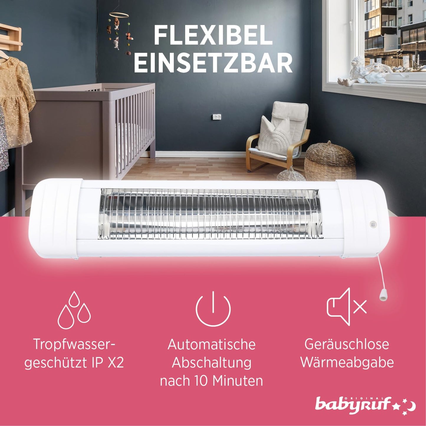 Chauffage bébé Heizstrahler 600 W Chauffage pour table à langer automatique 
