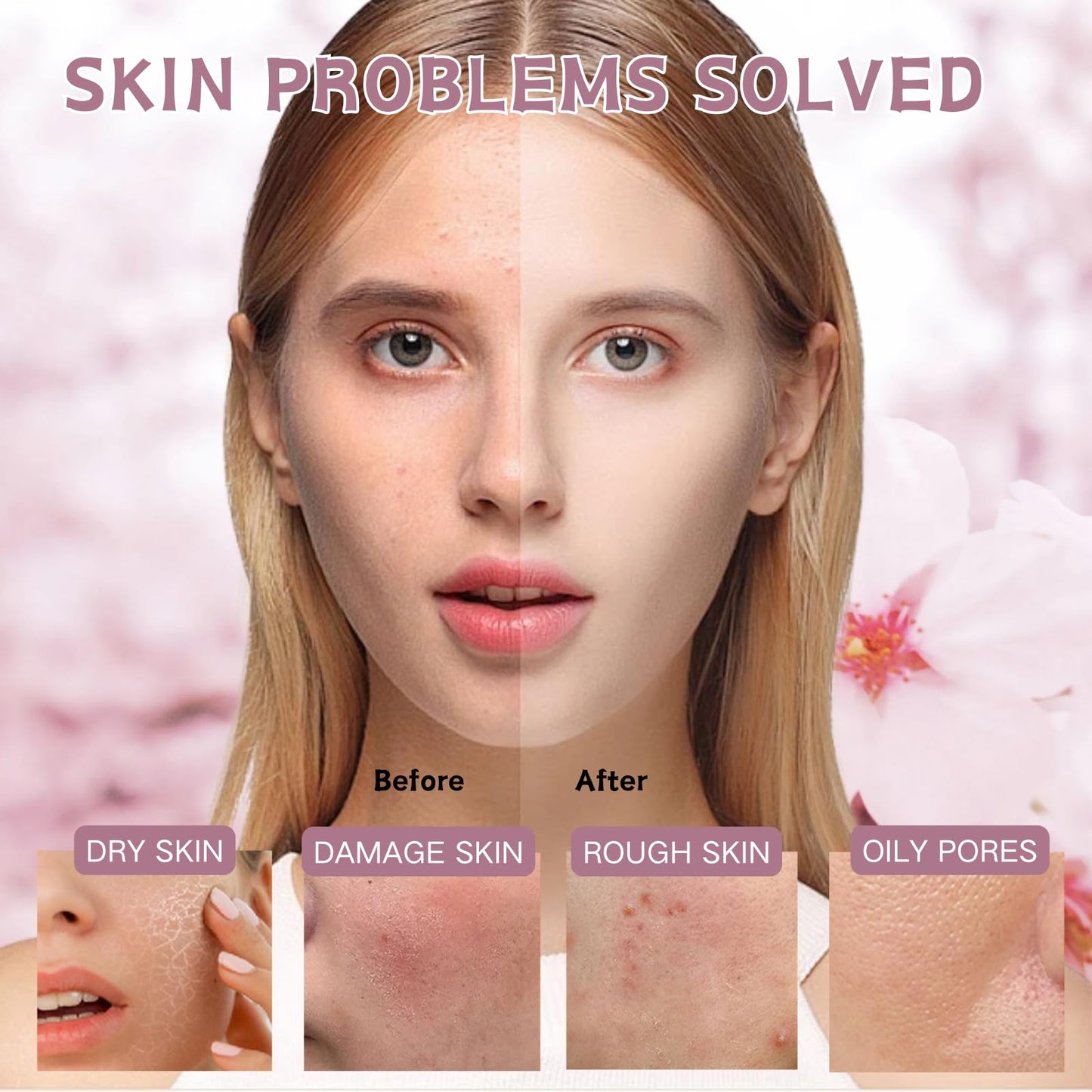 Sakura Skin Care Set Teenager Mädchen Geschenke - Skincare Set 10 Stück - Hautpflege - Anti Aging - Mit Cleanser, Serum 